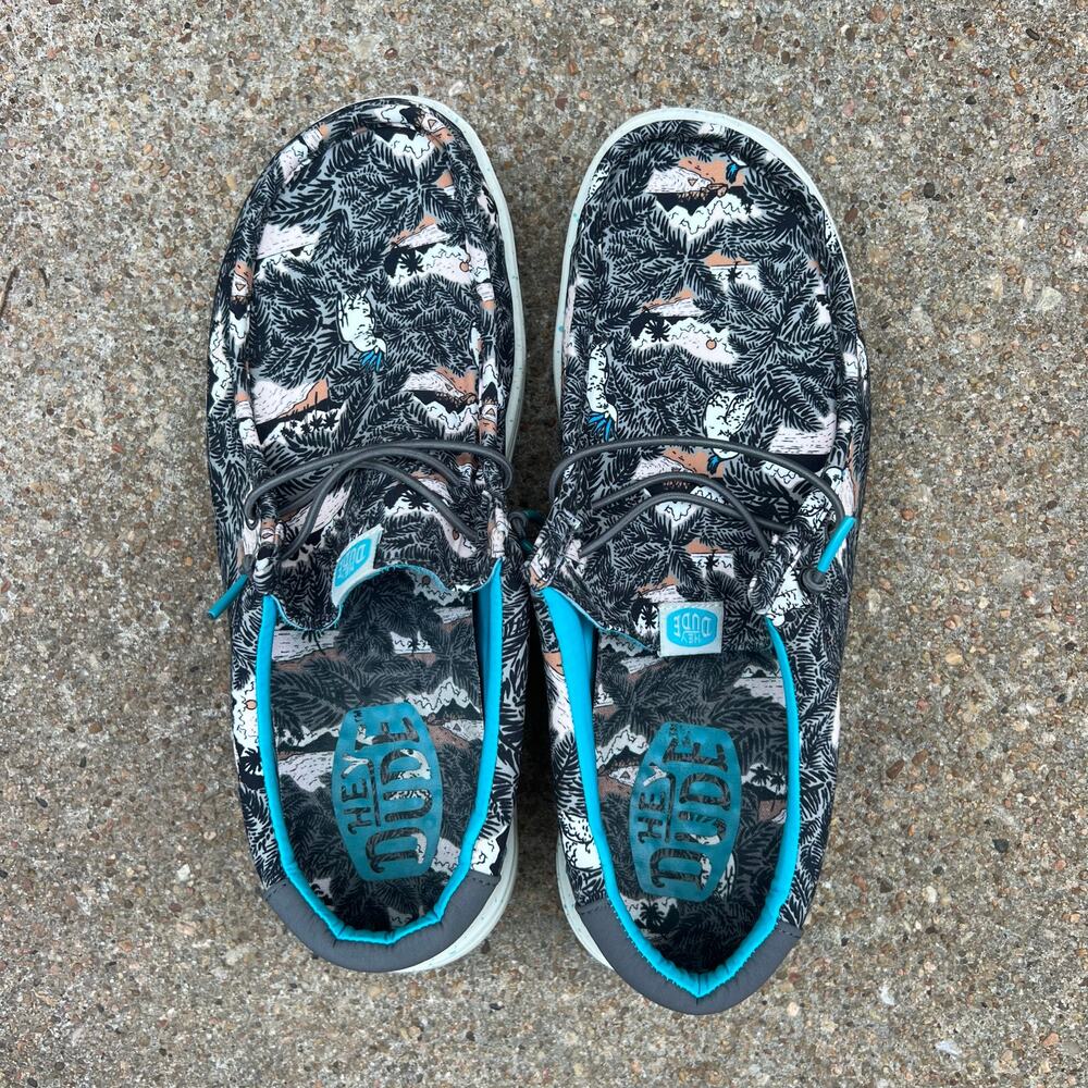Hey Dude Wally H2O Black Tropical Mens Loafers Size 9 SKU 40702-0HI - Picture 7 of 7